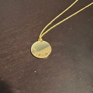 Gold Virgo Zodiac Coin Necklace | 925 Sterling Silver | Made in India
